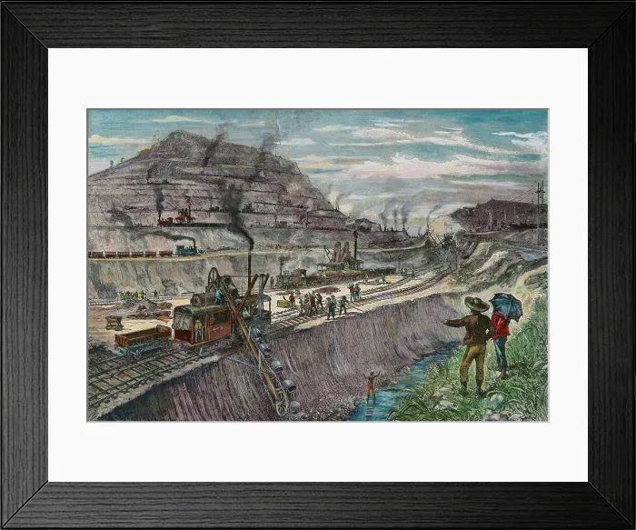 Framed Print : Illustration of Panama Canal