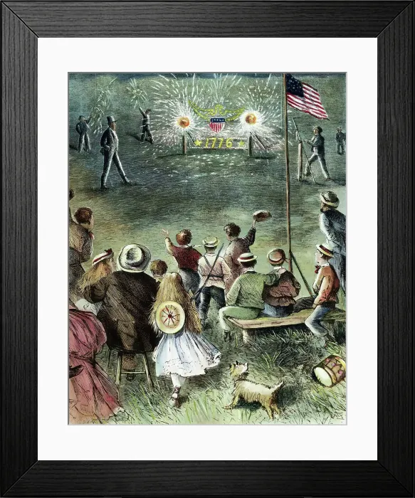 Framed Print : Crowd Looking At 4Th Of July Fireworks Framed Print : Crowd Looking At 4Th Of July Fireworks