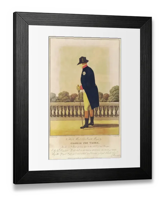 Framed Print : Illustration of King George III on Balcony Framed Print : Illustration of King George III on Balcony