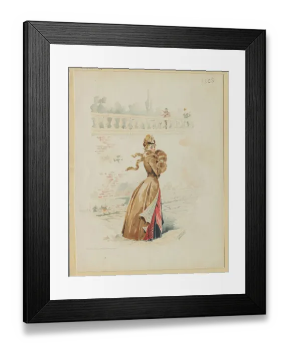 Framed Print : Woman in 1890 Winter Clothing Framed Print : Woman in 1890 Winter Clothing