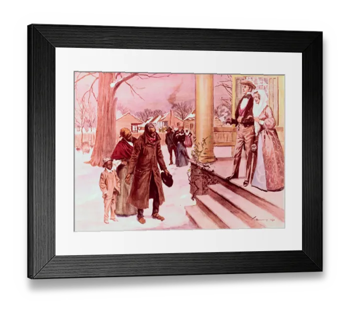 Framed Print : Black Family Standing at the Steps of White Plantation Framed Print : Black Family Standing at the Steps of White Plantation