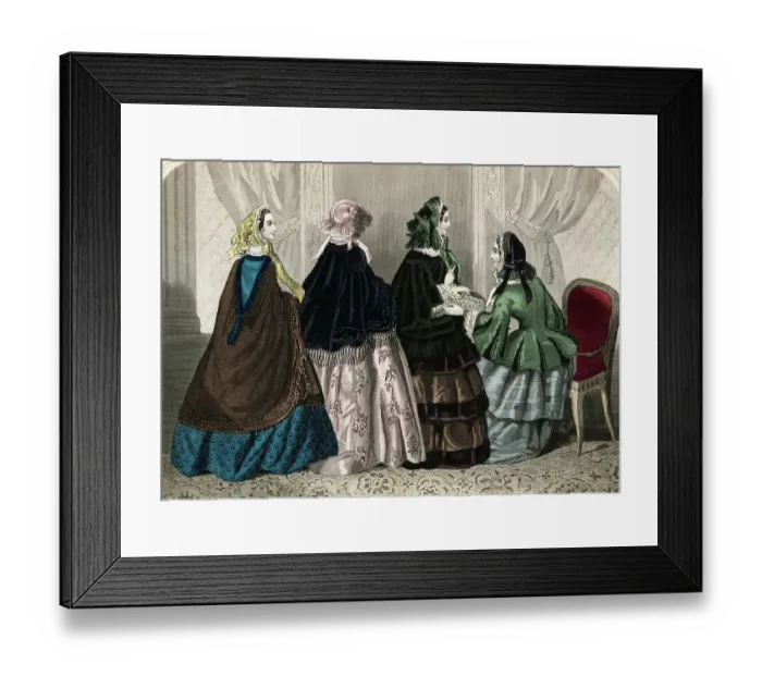 Framed Print : Women Wearing Godey's Fashions Framed Print : Women Wearing Godey's Fashions