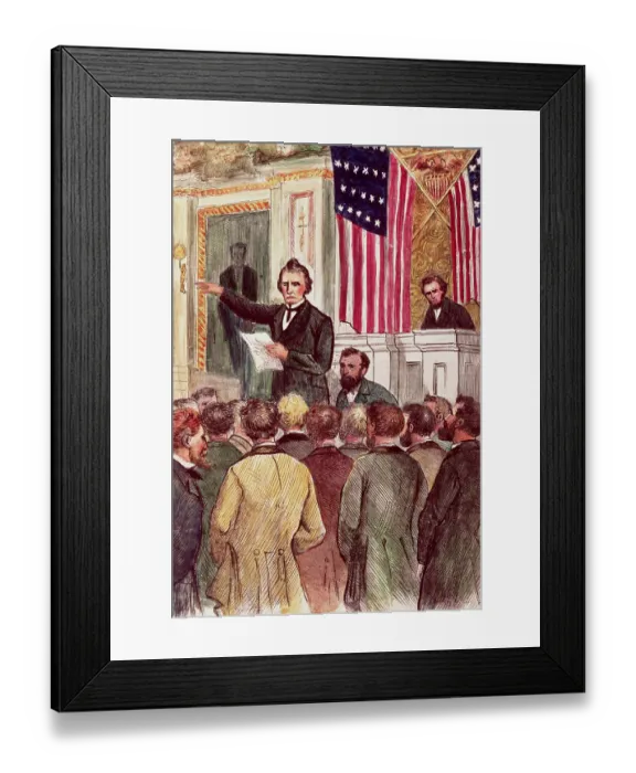 Framed Print : Illustration of Andrew Johnson Impeachment Trial Framed Print : Illustration of Andrew Johnson Impeachment Trial