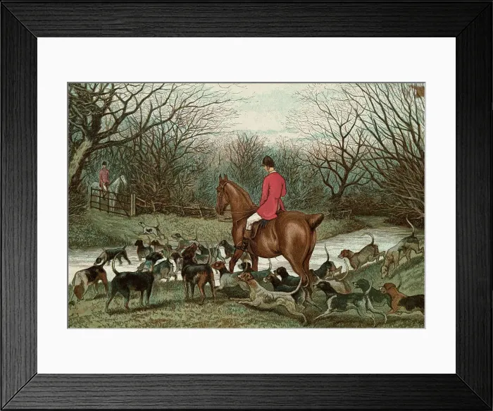 Framed Print : Men on Hunting Trip Using Dogs Framed Print : Men on Hunting Trip Using Dogs