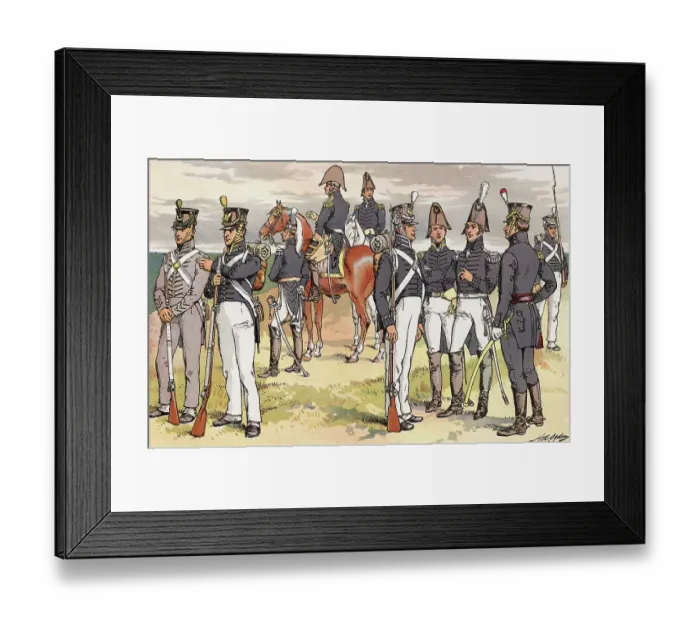 Framed Print : Well Dressed Soldiers Conversing Together Framed Print : Well Dressed Soldiers Conversing Together