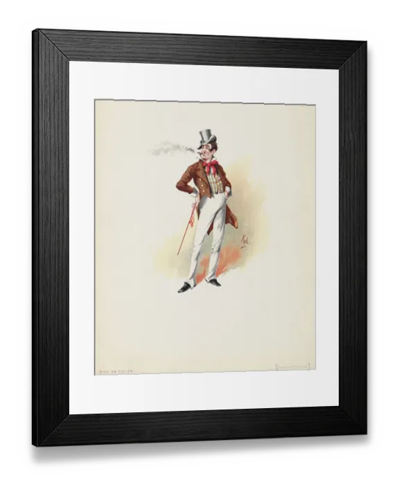 Framed Print : Dick Swiveller Book Illustration by Kyd