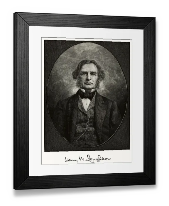 Framed Print : American Poet Henery Wadsworth Longfellow Framed Print : American Poet Henery Wadsworth Longfellow