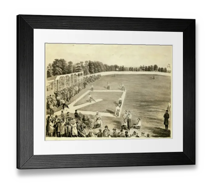 Framed Print : Illustration of Athletics-Atlantics Baseball Game Framed Print : Illustration of Athletics-Atlantics Baseball Game
