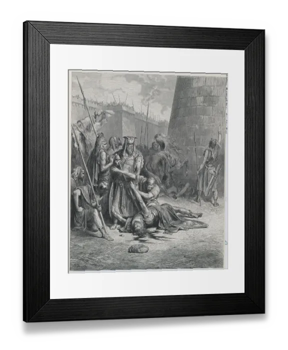 Framed Print : Illustration from Bible Entitled The Death of Abimelech Framed Print : Illustration from Bible Entitled The Death of Abimelech