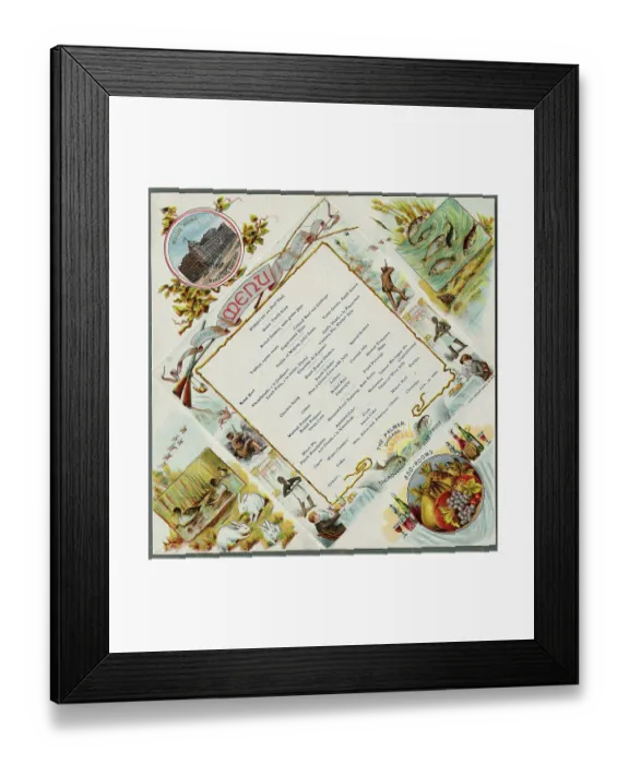 Framed Print : Menu for Palmer Hotel