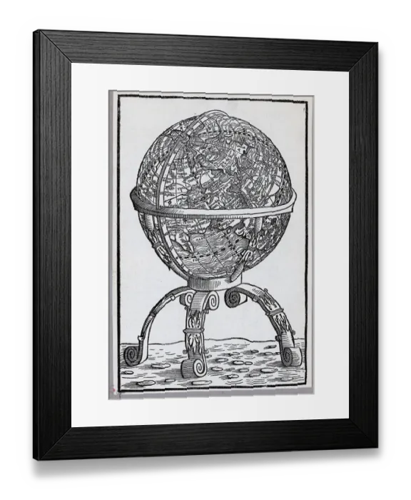 Framed Print : Johann Schoner, Opera Mathematica. Nuremberg, 1561. Printed by Johann Montanus and Ulrich Neuber. The globe of the Authie NSW UB 1520. Illustratio Framed Print : Johann Schoner, Opera Mathematica. Nuremberg, 1561. Printed by Johann Montanus and Ulrich Neuber. The globe of the Authie NSW UB 1520. Illustratio