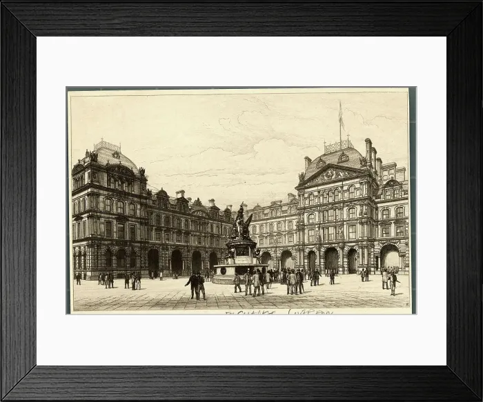 Framed Print : View of Men Standing Inside The Liverpool Exchange