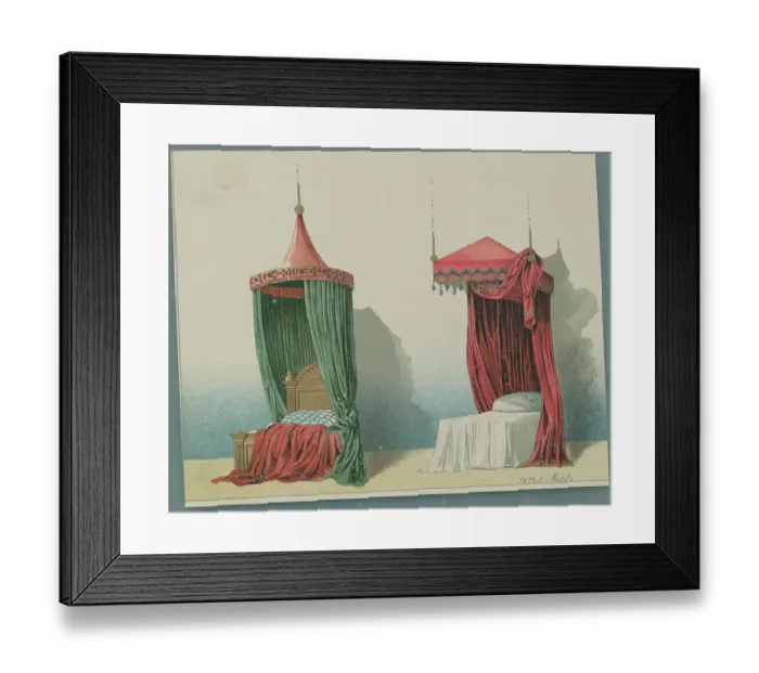 Framed Print : Display of Two Sixteenth Century Beds Framed Print : Display of Two Sixteenth Century Beds