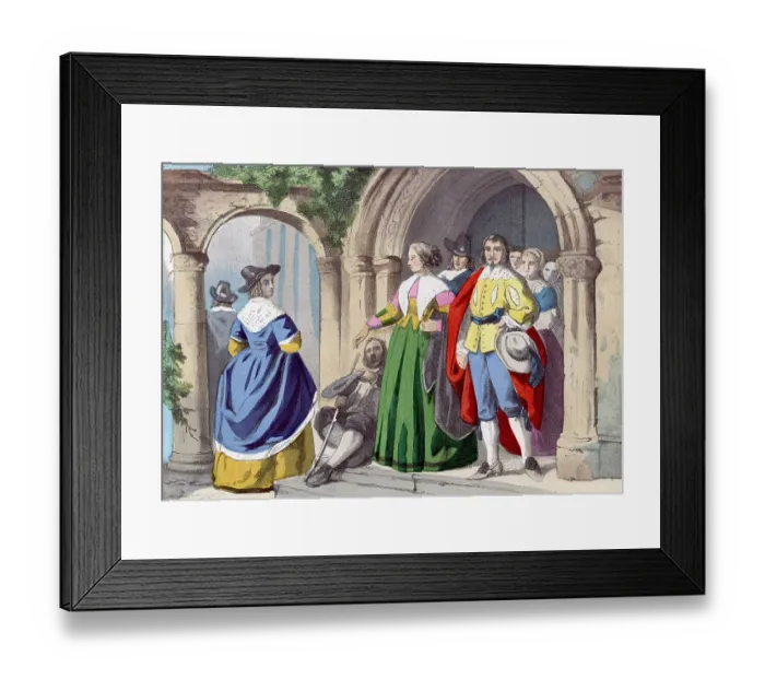 Framed Print : Illustration of Dress of the Commonalty in 1630 Framed Print : Illustration of Dress of the Commonalty in 1630
