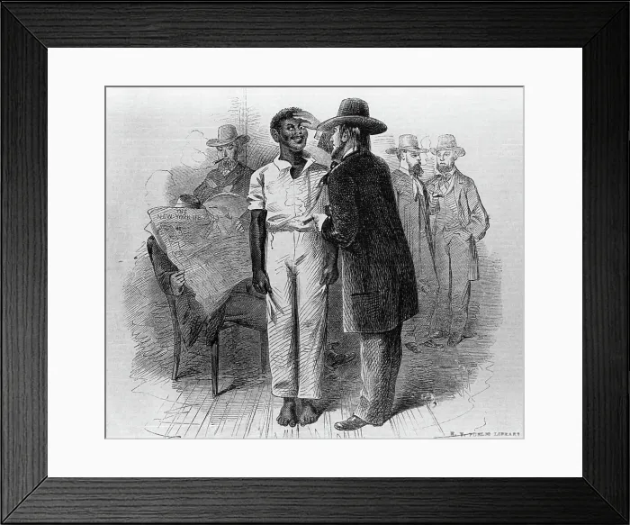 Framed Print : Dealers Inspecting a Negro at a Slave Auction in Virginia Illustration Framed Print : Dealers Inspecting a Negro at a Slave Auction in Virginia Illustration
