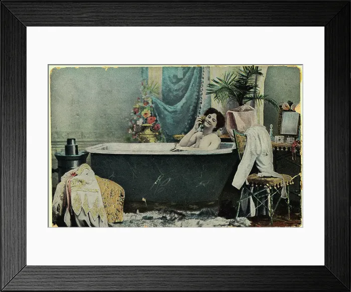Framed Print : Victorian Lady in the Bath Framed Print : Victorian Lady in the Bath