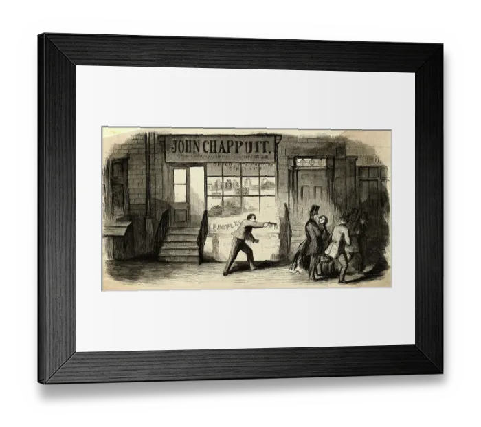 Framed Print : Illustration Depicting a Barkeeper Shooting Isaac E. Smith
