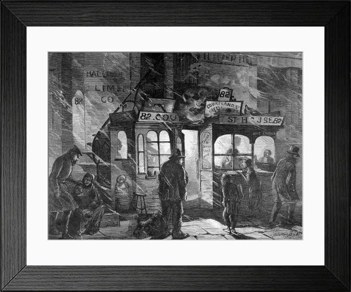 Framed Print : Engraving of a Coffee Shop on Cortlandt Street Framed Print : Engraving of a Coffee Shop on Cortlandt Street