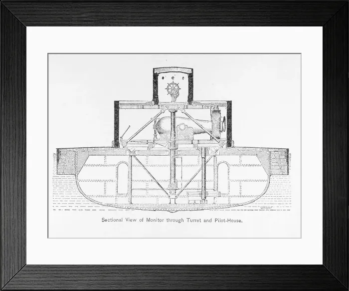 Framed Print : Illustration of Monitor Turret and Pilot-House Framed Print : Illustration of Monitor Turret and Pilot-House