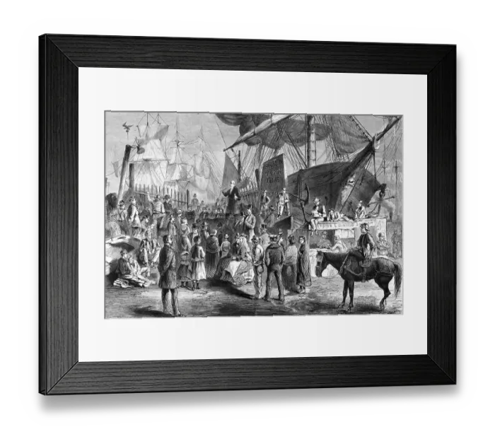 Framed Print : Illustration of a Preacher at the New York Docks Framed Print : Illustration of a Preacher at the New York Docks