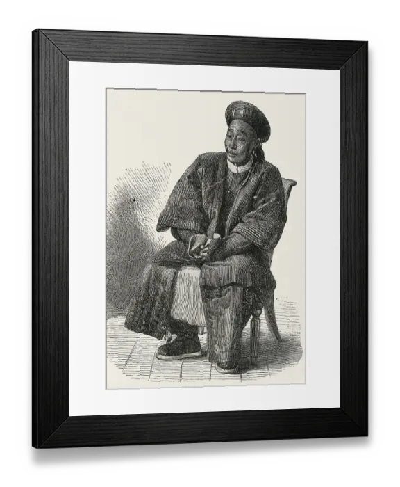 Framed Print : Illustration of Kweliang the Chinese Emperor of 1859 Framed Print : Illustration of Kweliang the Chinese Emperor of 1859