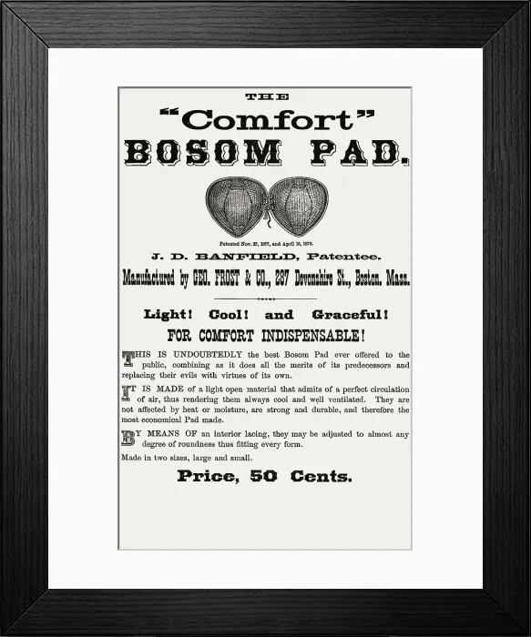 Framed Print : Illustration Showing Early Designed Bosom Pad Framed Print : Illustration Showing Early Designed Bosom Pad