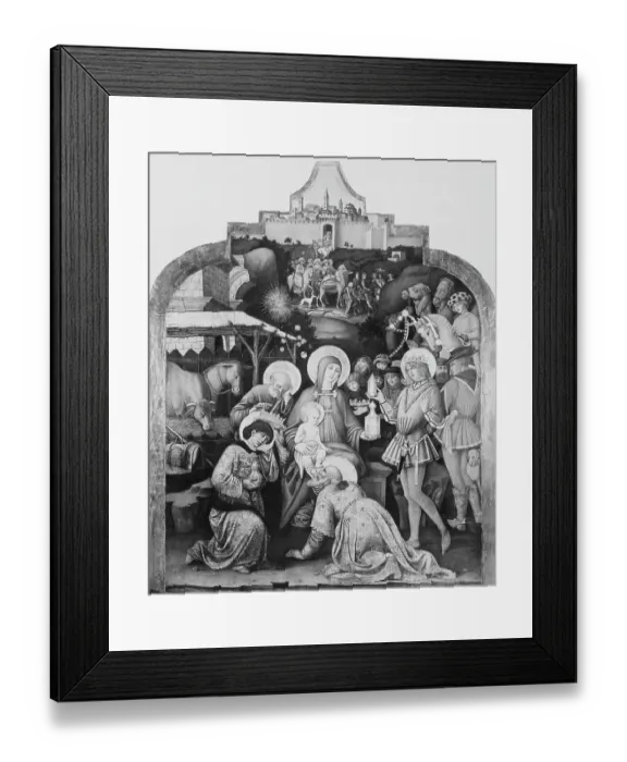 Framed Print : Illustration of Citizens Paying Tribute to Infant King Framed Print : Illustration of Citizens Paying Tribute to Infant King