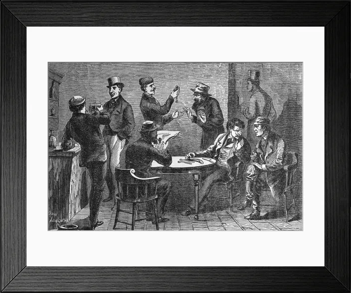 Framed Print : Illustration of Men Fencing Goods by D. Longacre Framed Print : Illustration of Men Fencing Goods by D. Longacre