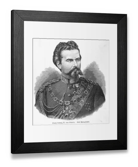 Framed Print : Illustration of Ludwig II, King of Bavaria Framed Print : Illustration of Ludwig II, King of Bavaria