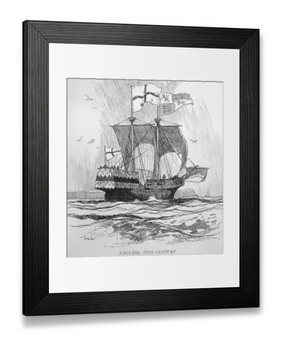 Framed Print : English, 14th Century Drawing Framed Print : English, 14th Century Drawing