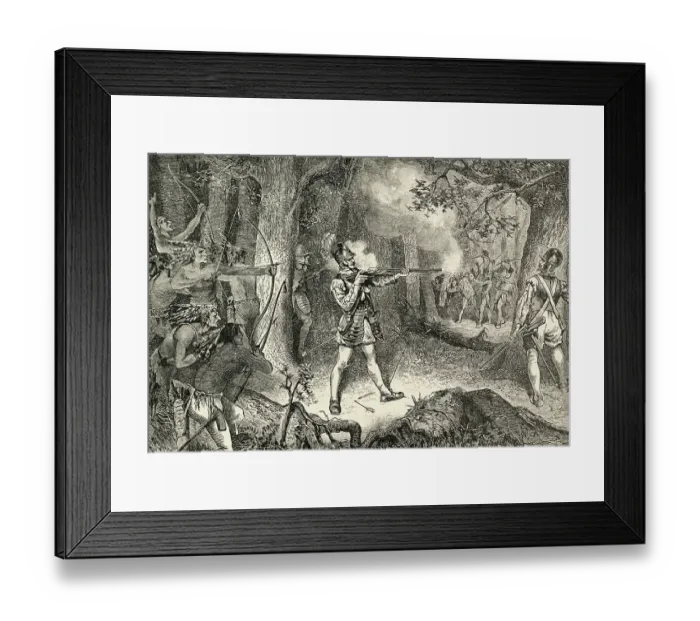 Framed Print : Fight with the Iroquois Framed Print : Fight with the Iroquois