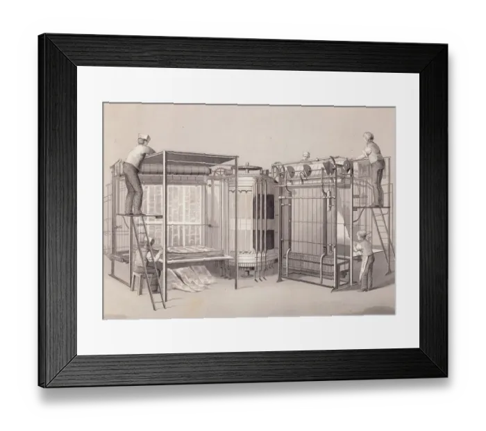 Framed Print : Illustration of Applegarth's Vertical Printing Machine