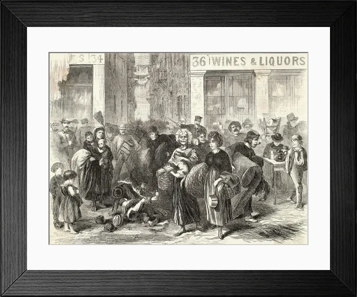 Framed Print : Illustration of Tenants Being Evicted from Sweeney's Hotel Framed Print : Illustration of Tenants Being Evicted from Sweeney's Hotel