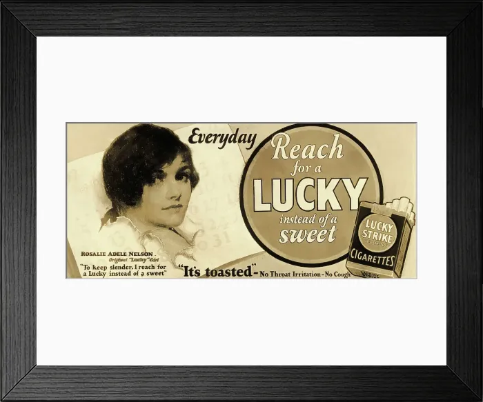 Framed Print : Lucky Strike Cigarettes Advertisement Framed Print : Lucky Strike Cigarettes Advertisement