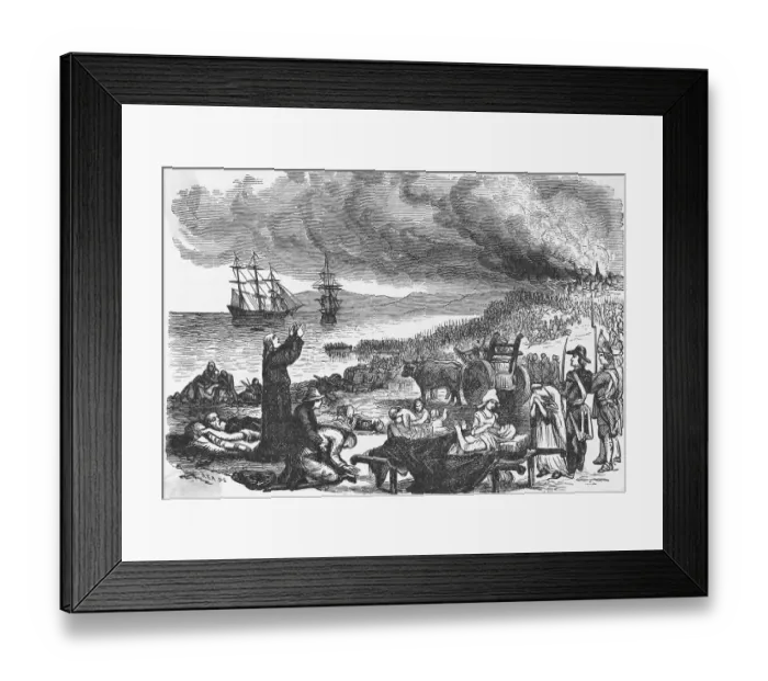 Framed Print : Exile of the Acadians from Grand Pre by Alfred Sandham Framed Print : Exile of the Acadians from Grand Pre by Alfred Sandham