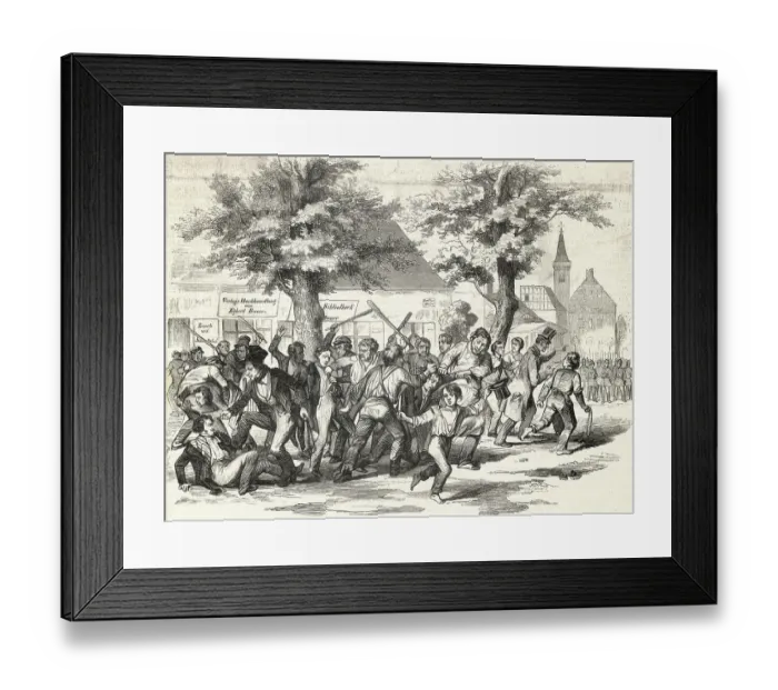 Framed Print : Demonstrators Fighting in Street Framed Print : Demonstrators Fighting in Street
