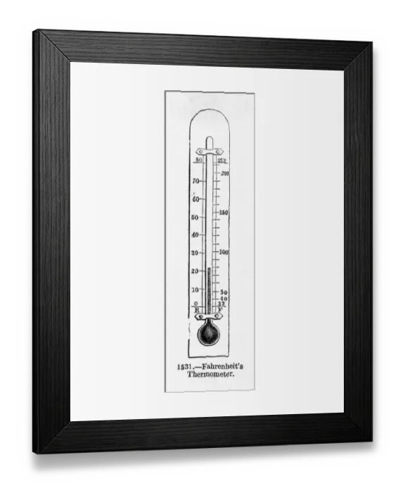 Framed Print : Fahrenheit Thermometer