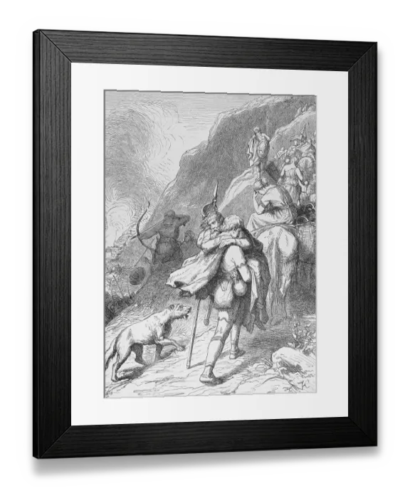Framed Print : Illustration of Goths Retreating into Asturian Mountains Framed Print : Illustration of Goths Retreating into Asturian Mountains