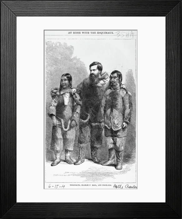 Framed Print : Arctic Explorer Charles Francis Hall With Inuits Framed Print : Arctic Explorer Charles Francis Hall With Inuits