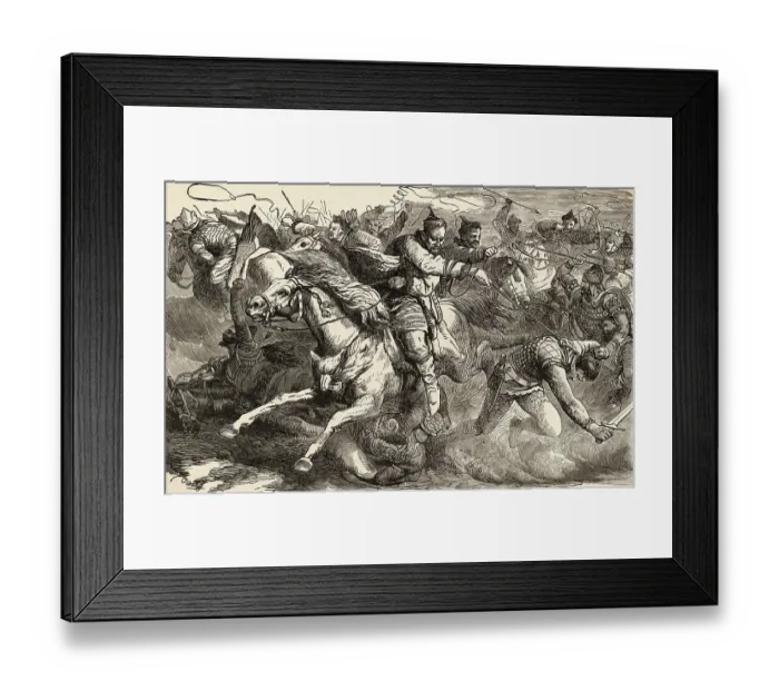 Framed Print : Illustration of Combat Between Huns and Alans Framed Print : Illustration of Combat Between Huns and Alans