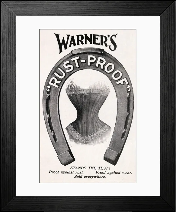 Framed Print : Advertisement for Warner's Rust Proof Corset Framed Print : Advertisement for Warner's Rust Proof Corset