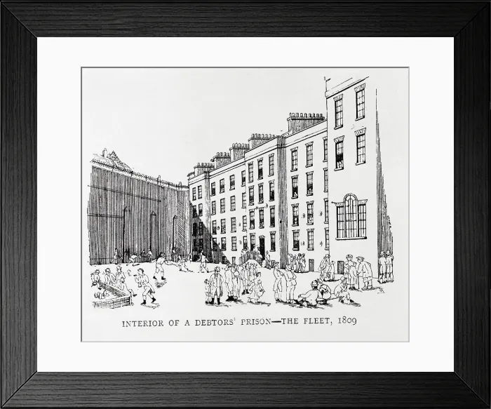 Framed Print : Interior of a Debtors Prison, The Fleet Illustration Framed Print : Interior of a Debtors Prison, The Fleet Illustration