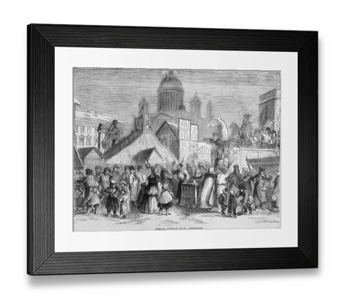 Framed Print : Illustration of Russian Carnival at St. Petersburg Framed Print : Illustration of Russian Carnival at St. Petersburg
