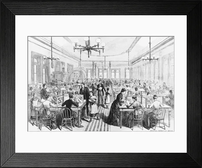 Framed Print : Illustration of the Western Union Telegraph Co. in 1881 Framed Print : Illustration of the Western Union Telegraph Co. in 1881