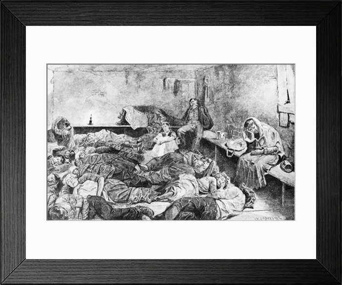 Framed Print : Illustration of 19th Century Lodging in the Bowery Framed Print : Illustration of 19th Century Lodging in the Bowery