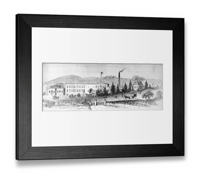 Framed Print : Print of Exterior View of the Borden Condensed Milk Factory Framed Print : Print of Exterior View of the Borden Condensed Milk Factory