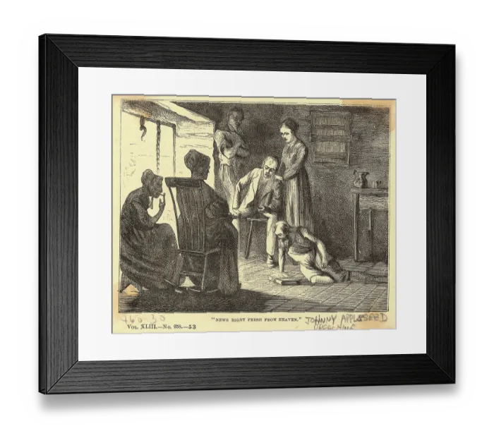 Framed Print : News Right Fresh from Heaven Illustration Framed Print : News Right Fresh from Heaven Illustration