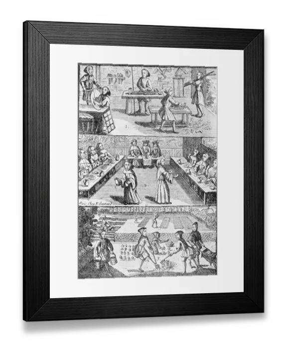 Framed Print : French Illustration of Trappist Monks at Work Framed Print : French Illustration of Trappist Monks at Work