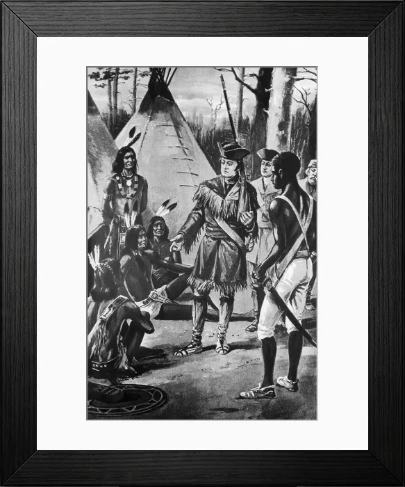Framed Print : Illustration of Lewis and Clark Distributing Presents to Mandan Leaders Framed Print : Illustration of Lewis and Clark Distributing Presents to Mandan Leaders