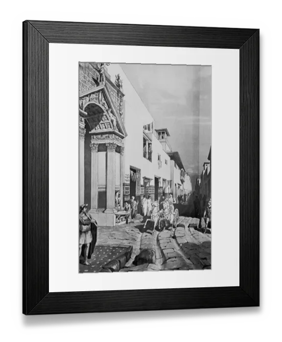 Framed Print : Print of Via della Fortuna in Pompeii